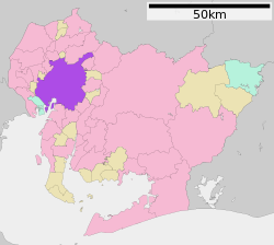 Location of Nagoya in Aichi Prefecture