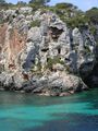 Cales Coves of Minorca. Note the hand-hewn entrances to the caves.