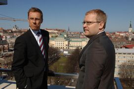 Stubb with Urmas Paet, Estonian Minister of Foreign Affairs (at the time), in 2008