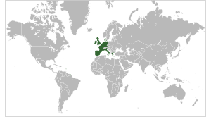 Map of the EEC in the world, at its end in 1993.