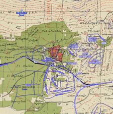 Historical map series for the area of al-Bassa (1940s with modern overlay).jpg