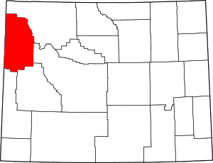 Map of Wyoming highlighting Teton County