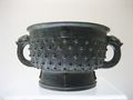A Shang dynasty two-handled bronze gefuding gui (1600–1046 BC).