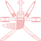 Background two swords and one dagger and a chain middle