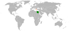 Map indicating locations of Greece and Egypt