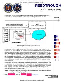 FEEDTROUGH – Installs a backdoor targeting numerous Juniper Networks firewalls