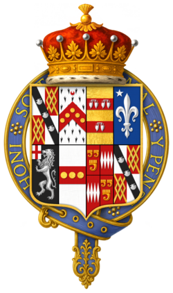 Shield of arms of George Spencer, 2nd Earl Spencer, KG, PC, FRS.png