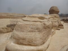 Rear view of the Sphinx in 2014, showing some of the restoration work up to that time