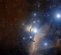 Astrophotograph of the region of Alnitak (upper right) and the Flame Nebula.