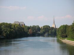 Torino - vista ponte Isabella - Castello del Valentino e Mole Antonelliana.jpg