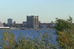 Muskegon viewed from across Muskegon Lake