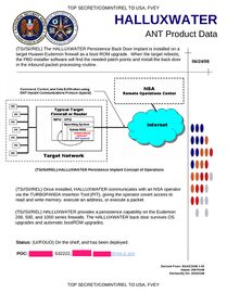 HALLUXWATER – Installs a backdoor targeting Huawei's Eudemon firewalls
