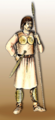 Urnfield period warrior, illustration