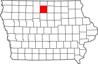 Map of Iowa highlighting