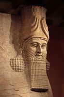 Detail, University of Chicago Oriental Institute. Possibly gypsum, Dur-Sharrukin, entrance to the throne room, 721–705 BCح. 721–705 BC
