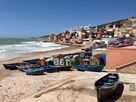 Blue fishing boats in Taghazout, Morocco (8628196631).jpg