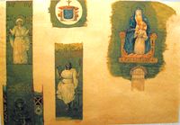 Drawing by the Fossati brothers depicting some mosaics