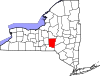 State map highlighting Chenango County