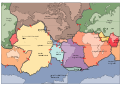 Plates in the crust of the earth, according to the plate tectonics theory