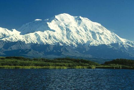 The summit of Denali (federally designated as Mount McKinley) is the highest point of the United States and North America.