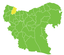 موقع ناحية شران في محافظة حلب.