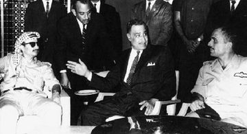 عبد الناصر يتوسط بين الملك حسين وعرفات، 1970