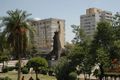 High rise buildings overlooking a monument