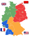 Allied occupation zones in 1946.