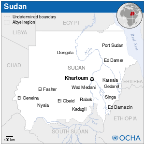 Location of السودان