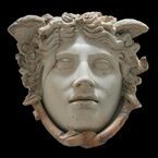 Fig. 20. "Beautiful" gorgoneion, with small head wings and two snakes twined under her chin; the Medusa Rondanini, Munich, Staatliche Antikensammlungen GL 252 (first-second century AD, Roman copy of a Greek original?)[92]