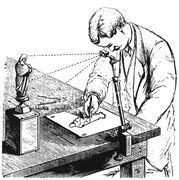 Camera lucida in use. Scientific American, 1879