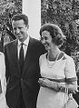 Chanel handbag with quilted-leather, the Belgian Queen Fabiola, and her husband, King Baudouin, visited the Nixon White House, in 1969.