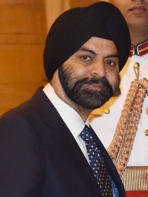 The President, Shri Pranab Mukherjee presenting the Padma Shri Award to Shri Ajaypal Singh Banga, at a Civil Investiture Ceremony, at Rashtrapati Bhavan, in New Delhi on March 28, 2016 (cropped).jpg