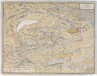 A map of the Dzungar Khanate, by a Swedish officer in captivity there in 1716–33, which include the region known today as Zhetysu