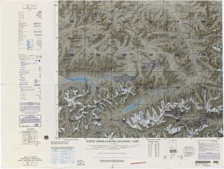 Portion of the China–Tajikistan border (labeled "BOUNDARY IN DISPUTE") including the tripoint with Afghanistan (DMA, 1992)[خ]