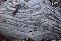 "Teepee" structure, due to increasing sediment volume by dolomitisation on the inner platform supratidal flat. Top of emersive cycle. Middle Lias, High Atlas.
