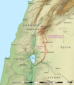 نهر بانياس الجولان is located in مرتفعات الجولان