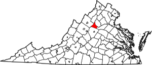 Map of Virginia highlighting Greene County