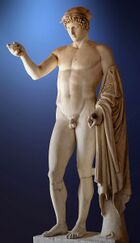Statue of Hermes, nude and with drapery over his arm