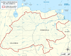 Orinoco drainage basin map (plain)-es.svg