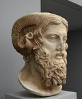 Head of Zeus with horns