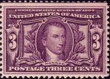أول طابع بريد لمونرو، صدر عام 1904.
