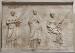 Relief of three robed Muses