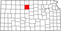 Map of Kansas highlighting أوزبورن
