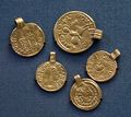 D. Electrotypes of 5th-century coins from the Canterbury-St Martin's hoard in England. Electrotype copies of coins and antiquities were produced for museum display and for private collectors.