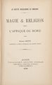 Edmond Doutté. Magie & Religion dans l'Afrique du Nord. Alger: Adolphe Jourdan, 1909