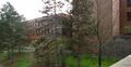 Backside view of the James E. Booth Hall, home to the College of Imaging Arts and Sciences.
