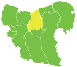 موقع منطقة الباب في محافظة حلب