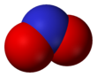Space-filling model of the nitrite ion