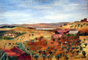 ريف أريانة كما رسمه الفنان الإيطالي كاتانيا في مطلع القرن العشرين الميلادي